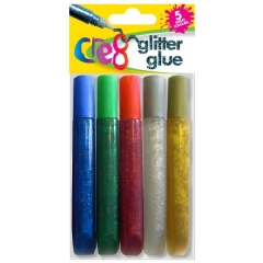 Glitter Glue, 5pk Assorted