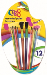 Assorted Paint Brushes, 12pk