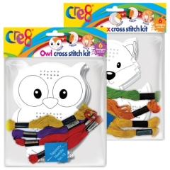 Cross Stitch Kit, Fox & Owl Cross Stitch Kit, Fox & Owl