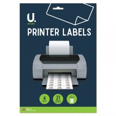 Printer Labels, 4 Sheets of 21 Labels Printer Labels, 4 Sheets of 21 Labels
