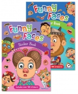 Funny Faces Sticker Book 1 & 2