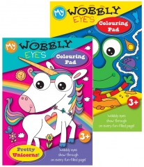 Wobbly Eyes Colouring Pad, Alien & Unicorn Wobbly Eyes Colouring Pad, Alien & Unicorn