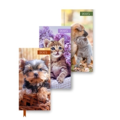 Slim Patterned Diary - Cats & Dogs in CDU