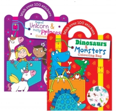 Colouring & Sticker Bag Book Monster & Unicorn Colouring & Sticker Bag Book Monster & Unicorn