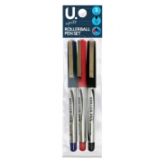 Rollerball Pen Set, 3pk Assorted Colours