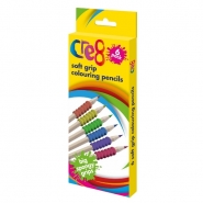 Soft Grip Colouring Pencils, 6 Colours