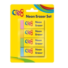 Neon Eraser Set, 4pk Neon Eraser Set, 4pk