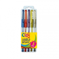 Metallic & Pearlised Gel Pens, 5 Colours Metallic & Pearlised Gel Pens, 5 Colours