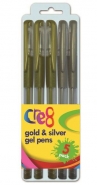 Gold & Silver Gel Pens, 5pk