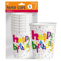 Happy Birthday Cups, 6pk Happy Birthday Cups, 6pk