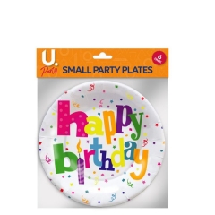 Happy Birthday Small Plates, 6pk