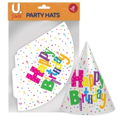 Happy Birthday Party Hats 6pk