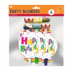 Happy Birthday Party Blowers 6pk Happy Birthday Party Blowers 6pk