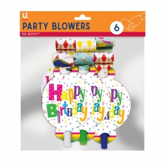 Happy Birthday Party Blowers 6pk Happy Birthday Party Blowers 6pk