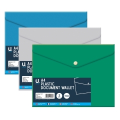 A4 Plastic Document Wallet 3pk A4 Plastic Document Wallet 3pk