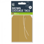 Luggage Tags, 30pk Brown Luggage Tags, 30pk Brown