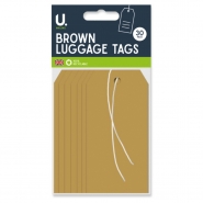 Luggage Tags, 30pk Brown Luggage Tags, 30pk Brown