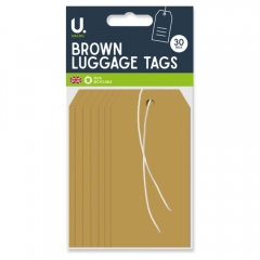 Luggage Tags, 30pk Brown Luggage Tags, 30pk Brown