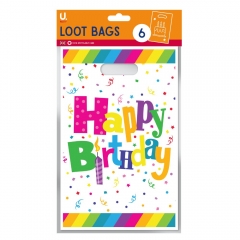 Happy Birthday Loot Bags, 6pk Happy Birthday Loot Bags, 6pk