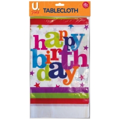 Happy Birthday Tablecloth 180x108cm Happy Birthday Tablecloth 180x108cm