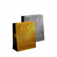 Holographic Bag Medium, Gold & Silver, 18x23x10cm