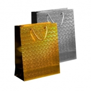 Holographic Bag Extra Large, Gold & Silver, 32x44x9.5cm
