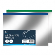 A4 Zip & Seal Wallets 2pk A4 Zip & Seal Wallets 2pk