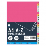 A4 A-Z Index Dividers, 20pk A4 A-Z Index Dividers, 20pk