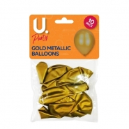 Gold Metallic Balloons, 10pk