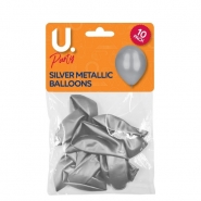 Silver Metallic Balloons, 10pk