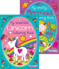 Unicorn & Mermaid Colouring Books