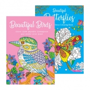 Beautiful Butterflies & Birds Anti-Stress Colouring Books