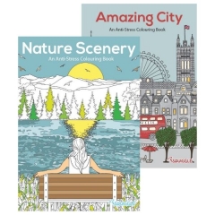 Nature Scenery & Amazing City Anti-Stress Colouring Books