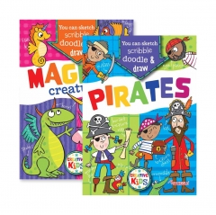 Pirates & Magical Creatures Kids Doodle Drawing, 2 Asst Pirates & Magical Creatures Kids Doodle Drawing, 2 Asst