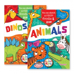 Animals & Dinosaurs Kids Doodle Drawing, 2 Asst Animals & Dinosaurs Kids Doodle Drawing, 2 Asst