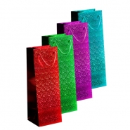 Holographic Bottle Bag - Red, Green & Blue, 12x36x10cm