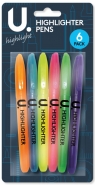 Highlighter Pens, 6pk