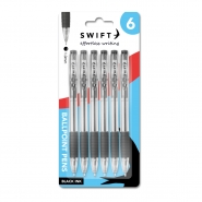 Retractable Ballpoint Pens 6pk Black