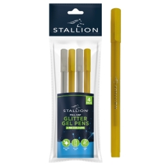 Gold & Silver Glitter Gel Pens 4pk Gold & Silver Glitter Gel Pens 4pk