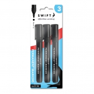 Permanent Markers, 3pk Black Permanent Markers, 3pk Black