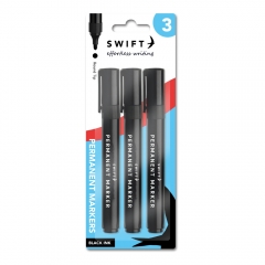 Permanent Markers, 3pk Black Permanent Markers, 3pk Black
