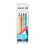 Mechanical Pencils, 4pk Asstd Eraser topped Mechanical Pencils, 4pk Asstd Eraser topped