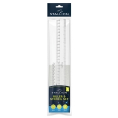 Ruler & Stencil Set, 3pc Ruler & Stencil Set, 3pc