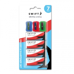 Eraser & Sharpener Set 7pc Eraser & Sharpener Set 7pc