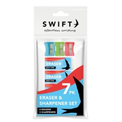 Eraser & Sharpener Set 7pc in pouch Eraser & Sharpener Set 7pc in pouch