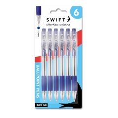 Retractable Ballpoint Pens 6pk Blue