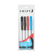Soft Grip Assorted Luxury Gel Pen, 4pk