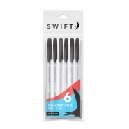 Pull Cap Ballpoint Pens, 6pk Black in pouch Pull Cap Ballpoint Pens, 6pk Black in pouch