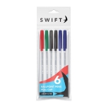 Pull Cap Ballpoint Pens, 6pk Assorted in pouch Pull Cap Ballpoint Pens, 6pk Assorted in pouch