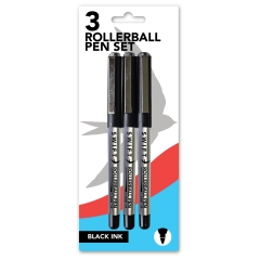 Rollerball Pen Set, 3pk Black Rollerball Pen Set, 3pk Black